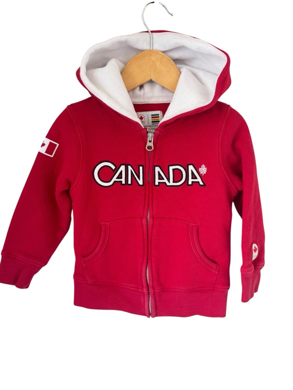 Hudson’s Bay Canada Red Kids Hooded Zip-Up Sweatshirt 2T